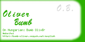 oliver bumb business card